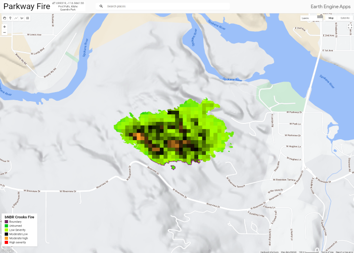 Google Earth Engine Crooks Fire Application